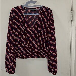 Lane Bryant Multicolor V-Neck Blouse